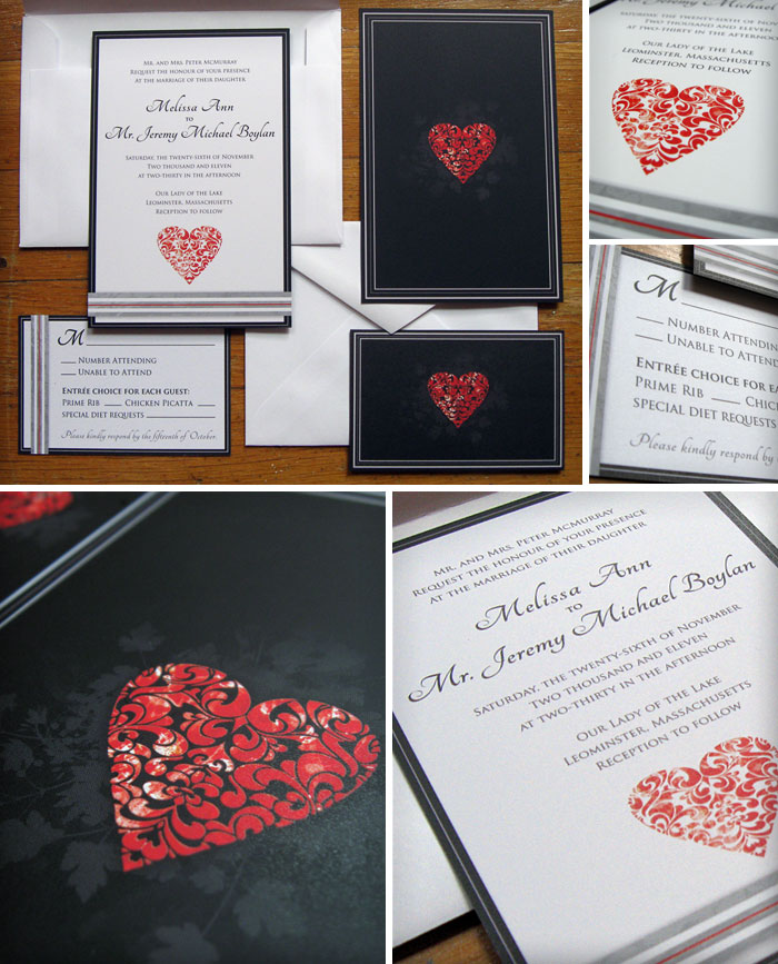 Wedding invitation design and return cards