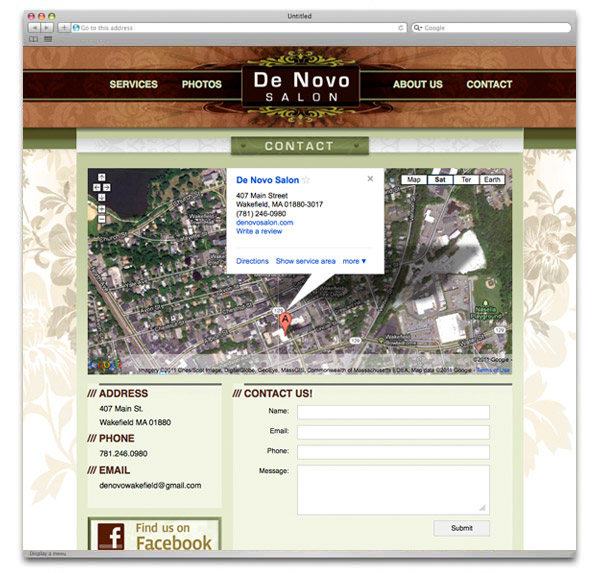 De Novo Salon Web Design